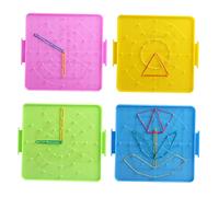 Kisangel Tabla de Uñas para 14Cm Juguete Didáctico de Matemáticas Tablero Bidireccional Herramienta de Aprendizaje Creativa para Clases de 4 Piezas