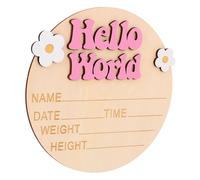 Kisangel Tarjeta Conmemorativa Del Recién Nacido. Soy Recuerdos Tarjetas De Mensuales Vaya Acogedor Nuevo Anuncio De Bebé Accesorios De Fotografía Recién Nacido Vivero Hola De Madera