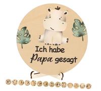 Kisangel Tarjetas de Hitos Mensuales para Bebés, Bloques de Madera Nombre y Foto para Baby Shower y Fotografía Infantil