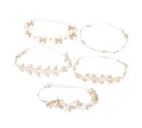 Kisangel Tocado de Encaje para Bebés Diadema Infantil Flores 5 Piezas de Accesorios para Cumpleaños Banda Cabeza Suave y para Niñas y Uso