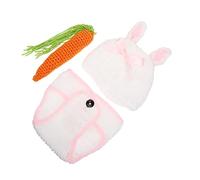 Kisangel Traje De Conejito para Recién Nacidos Atuendo De Fotografía Gorro y Pantalones De Crochet para Sesión De Fotos De Conjunto De Conejo para Niñas Recién Nacidas