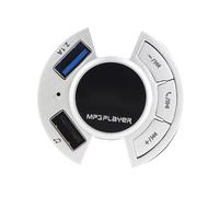 Kisangel Transmisor FM para Coche Manos Libres con Reproductor USB Dual Cargador de Mechero Soporte hasta Radio y Pantalla Batería Kit Multifunción para Música Inalámbrica