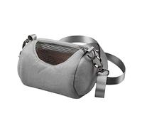 Kisangel Transportín para Hámster Portátil Bolsa De Viaje Redonda Gris Mochila para Mascotas para Excursiones y Paseos