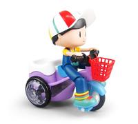 Kisangel Triciclo de Juguete Acrobático para Plástico Duradero Luces LED Interiores sin Batería Tamaño Pequeño Adecuado para Juegos Infantiles y Desarrollo Motriz Color Aleatorio