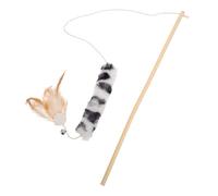 Kisangel Varita Interactiva para Gatos con Pluma y Cascabel Juguete Estimulante y Divertido para Gatitos de Madera con Diseño Biónico y Peluche para Interactivo y Desarrollo de