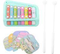 Kisangel Xilófono de Percusión 2 1 para Pequeños Juguete Musical de Plástico con 8 Notas Incluye 1 Piano 2 Martillos y 5 Partituras Adecuado para Aprendizaje Temprano y Color Aleatorio