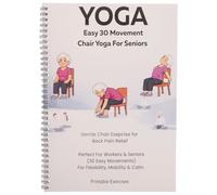 Kisangel Yoga en silla para personas mayores simplificado, retos de 30 días para principiantes y avanzados, tabla de yoga suave sentado, planificador de ejercicios diarios en casa, guía de