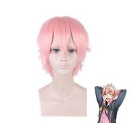 KISARAGI KOI Cosplay Peluca fiesta universal corto rosa Pelo sintético para hombres Anime LA ANIMACIÓN tsukiuta Pelucas + gorro de peluca KISARAGI KOI peluca PL-002-45
