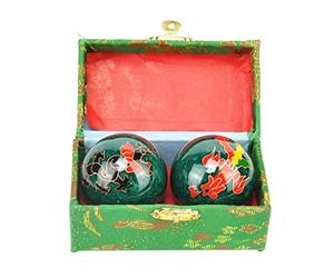Kisbeibi Bolas de Baoding de 4,45 cm/1,75 pulgadas con caja, Feng Shui Tai Chi, Dragon and Phoenix Baoding, bolas de salud para entrenamiento de dedos, meditación, relajación