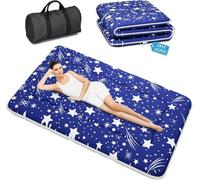 Kiseely Colchones para futones, Colchón futón japonés, Tatami Plegable, portátil, con Bolsa y Correa, para Dormitorio, colchón de Suelo Grueso, colchón Enrollable para Acampar (Azul IC5, 120X200cm)