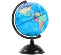 KISEER Globo mundial de 8 pulgadas con soporte giratorio de tierra para niños, geografía, aula, educación o decoraciones (azul)