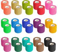 KISEER Paquete de 30 rollos de vendaje autoadhesivos de 2 pulgadas x 5 yardas de colores surtidos, transpirables, cohesivos, cinta elástica autoadherente para estiramiento atlético, deportes, muñeca,