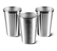 KISEER Paquete de 5 vasos de pintura de acero inoxidable de 463 ml, vasos irrompibles de metal para bar, hogar, restaurante