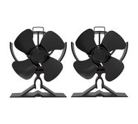 kisidus 2 ventiladores de chimenea sin electricidad, ventilador de estufa de leña de 4 hojas, ventilador de estufa accionado por calor, para estufa de chimenea/estufa de leña, ventilador para estufa