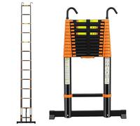 kisidus Escalera telescópica 5m, Escalera Plegable de Aluminio, Escalera Extensible con Patas Antideslizantes, Ideal para áticos, techos, autocaravanas, Capacidad de 150 kg