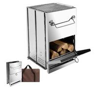 kisidus Estufa de madera portátil de acero inoxidable plegable para camping, con bolsa de transporte, plegable, para camping, viajes, senderismo y picnic