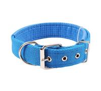 kiskick Accesorio de larga duración para mascotas, cómodo collar de perro ajustable de nailon con correa de anillo de tracción, color azul, talla S