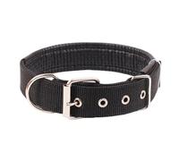 kiskick Accesorio de larga duración para mascotas, cómodo collar de perro ajustable de nailon con correa de anillo de tracción, color negro, talla M