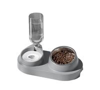 kiskick Alimentador automático para mascotas respetuoso con el medio ambiente, dispensador de agua automático 2 en 1 con cuencos extraíbles de acero inoxidable, suministros para mascotas, gris