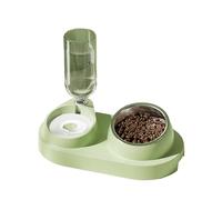 kiskick Alimentador automático para mascotas respetuoso con el medio ambiente, dispensador de agua automático 2 en 1 con cuencos extraíbles de acero inoxidable, suministros para mascotas, verde