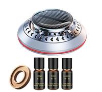 kiskick Ambientador para coche, regalo de Navidad, energía solar, aromaterapia, tabletas de incienso de haya, luz giratoria, aromas de larga duración, adorno interior de coche, oficina, hogar, color