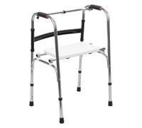 kiskick Andador para personas mayores, ligero, plegable, estándar con altura ajustable, andador de escalera con soporte de asiento desmontable de hasta 330 libras, soporte plegable de acero inoxidable