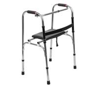 kiskick Andador para personas mayores, ligero, plegable, estándar con altura ajustable, andador de escalera con soporte de asiento desmontable de hasta 330 libras, soporte plegable de acero inoxidable