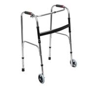 kiskick Andador para personas mayores, ligero, plegable, estándar con altura ajustable, andador de escalera con soporte de asiento desmontable de hasta 330 libras, soporte plegable de acero inoxidable