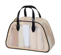 kiskick Bolsa de cosméticos transparente de gran capacidad, impermeable, mango portátil, cremallera, separación en seco y húmedo, multifuncional, bolsa de aseo de viaje, organizador de maquillaje,