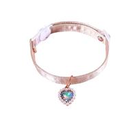 kiskick Bonito collar de moda para mascotas, elegante con colgante de amor, ajustable, cuello de lazo para perro, círculo, exquisito, correa de gato, beige, 2