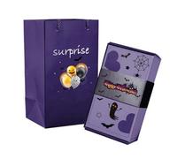 kiskick Caja de regalo de Halloween, bolsa de papel grueso reutilizable plegable sorpresa caja de embalaje de regalo kit de fiesta para mujeres hombres mejores amigos hermana mamá papá 10 piezas