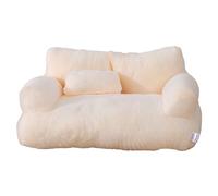 kiskick Cama de felpa para mascotas, sofá cama para mascotas, sofá para mascotas, suave, cómodo, extraíble, lavable, antideslizante, cojín para dormir, suministros para mascotas, beige