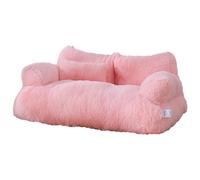kiskick Cama de felpa para mascotas, sofá cama para mascotas, sofá para mascotas, suave, cómodo, extraíble, lavable, nido de perro, antideslizante, cojín para dormir, suministros para mascotas, rosa