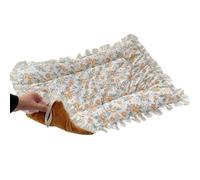 kiskick Cama para mascotas con patrón floral con decoración de encaje almohadilla de dormir para gatos suave y cómoda perrera cojín amarillo M