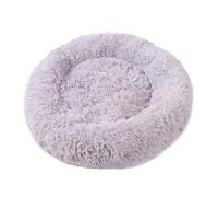 kiskick Cama redonda para mascotas, acogedora cama redonda calmante para mascotas, felpa suave, cómoda, relleno de algodón, cama gruesa y cálida para mascotas, gris, XL