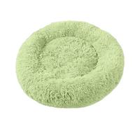 kiskick Cama redonda para mascotas, acogedora cama redonda calmante para mascotas, felpa suave, cómoda, relleno de algodón, gruesa y cálida, verde, S