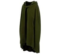 kiskick Capa de color sólido Ponchos largos de invierno para mujer, capa gruesa suelta, cálida, resistente al viento, estilo medieval, un solo botón, Ejercito Verde, X-Large