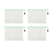 kiskick Carpeta de archivos a prueba de humedad, 4 unidades, bolsa de archivo A4, impermeable, multiusos, con cremallera, bolsa de almacenamiento de archivos portátil para viajes, hogar, oficina,