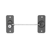 kiskick Cerradura de seguridad para ventana, cerradura de seguridad para niños, autoadhesiva, ajustable, sin perforación, cerradura de seguridad para ventana corrediza de metal, madera, color negro