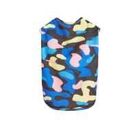 kiskick Chaleco sin mangas para mascotas de color brillante, chaleco para mascotas, cuello redondo, camiseta de camuflaje para mascotas, suave, cómodo, transpirable, chaleco para perro, suministros