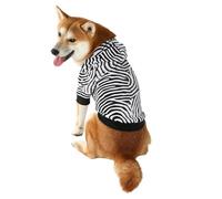 kiskick Cómoda sudadera con capucha para mascotas Ropa de moda Otoño Invierno Lindo Suave Estampado Colorido Manga Corta Dos Patas Sudadera para Perro Mediano Grande Traje de Cachorro Negro Blanco