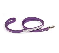kiskick Correa de decoración de diamantes, bonita correa para mascotas, correa para perro con diseño de diamantes de imitación brillantes, cómoda correa de cuero artificial, morado, S