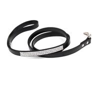 kiskick Correa de decoración de diamantes linda correa para mascotas correa de perro con diseño de diamantes de imitación brillantes, cómoda correa de cuero artificial, negro, M