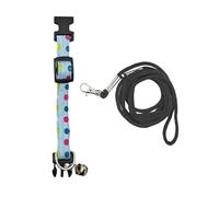 kiskick Correa de escalada para mascotas decorada con campana, correa ajustable para mascotas, juego de collar de cuerda de tracción para reptiles para aventuras al aire libre, azul, M