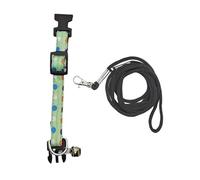 kiskick Correa de escalada para mascotas decorada con campana, correa ajustable para mascotas, juego de collar de cuerda de tracción para reptiles para aventuras al aire libre, verde, S