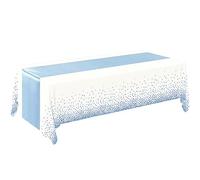 kiskick Cubierta de Mesa, Mantel, impresión Suave como la Seda, sin Arrugas, decoración de Mesa Que no se desvanece, Mantel Impermeable y Juego de Camino de Mesa de satén para Uso doméstico Azul