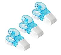 kiskick Dispensador de píldoras portátil para una fácil gestión de medicamentos, sin esfuerzo, cómodo, píldoras pequeñas, sin complicaciones, 2 piezas/3 piezas, azul simple, 2 piezas