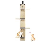 kiskick Estante colgante para puerta para gatos, estante para gatos de 4 pisos, estantes para colgar en la puerta con poste rascador, almohadillas, bola de gato, torre de árbol para gatos de varios