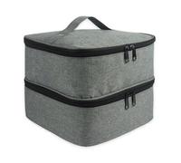 kiskick Estuche de almacenamiento para secador de uñas, bolsa organizadora de transporte de esmalte de gran capacidad, diseño de dos capas, cierre de cremallera, gris, X-Large