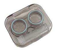 kiskick Estuches para lentes de contacto, soporte para contenedor de lentes de contacto colorido y transparente con lindo diseño de lazo Tapa fácil de abrir Visibilidad del color Protección comple